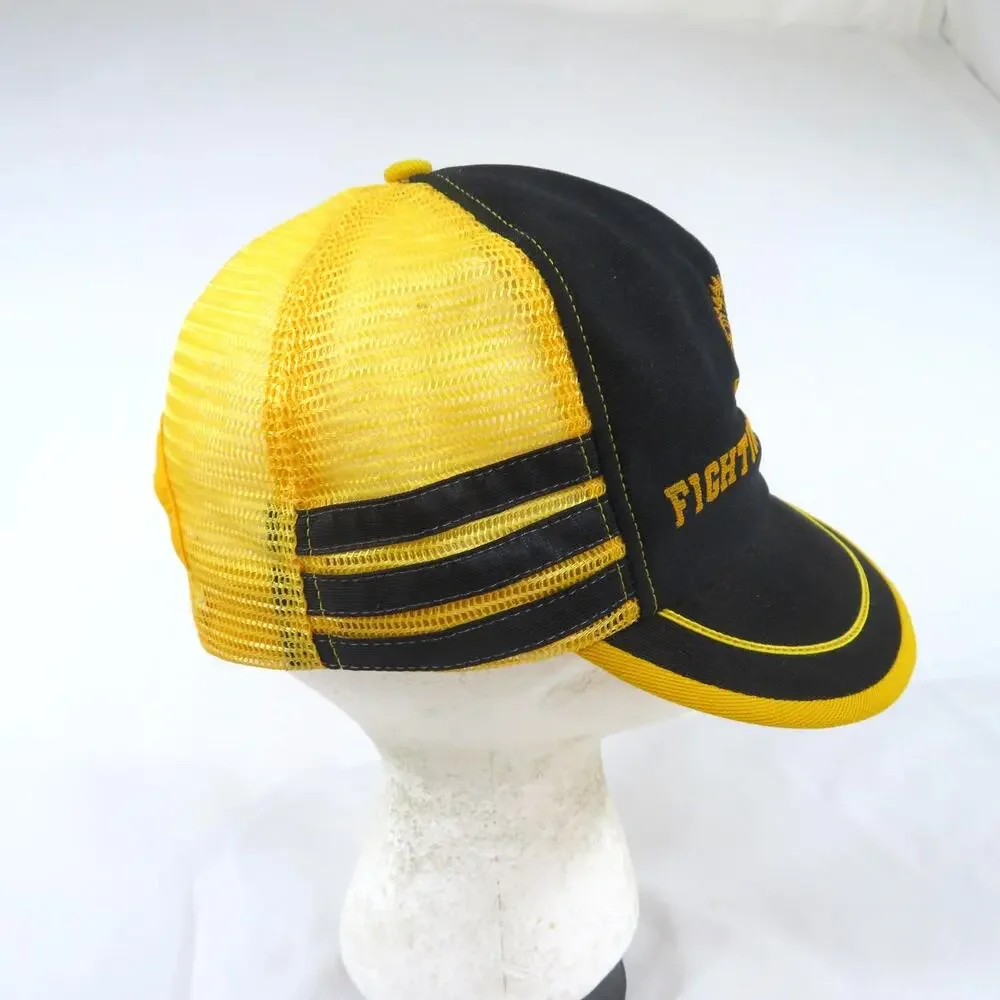 Fighting Falcons Three Stripe Trucker Black Gold Hat Snapback 1980s